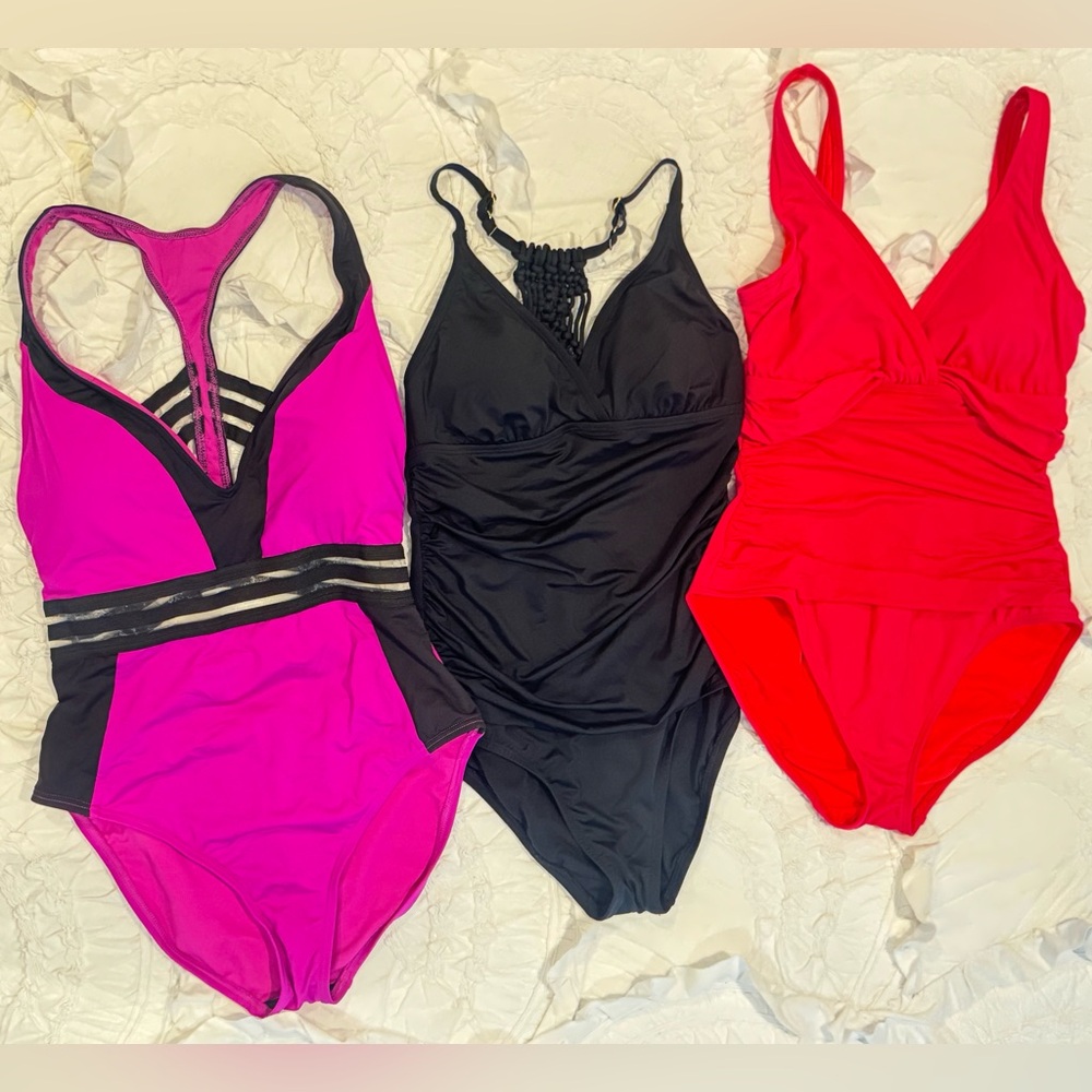 Three Stylish Women’s One Piece Swimsuit Lot